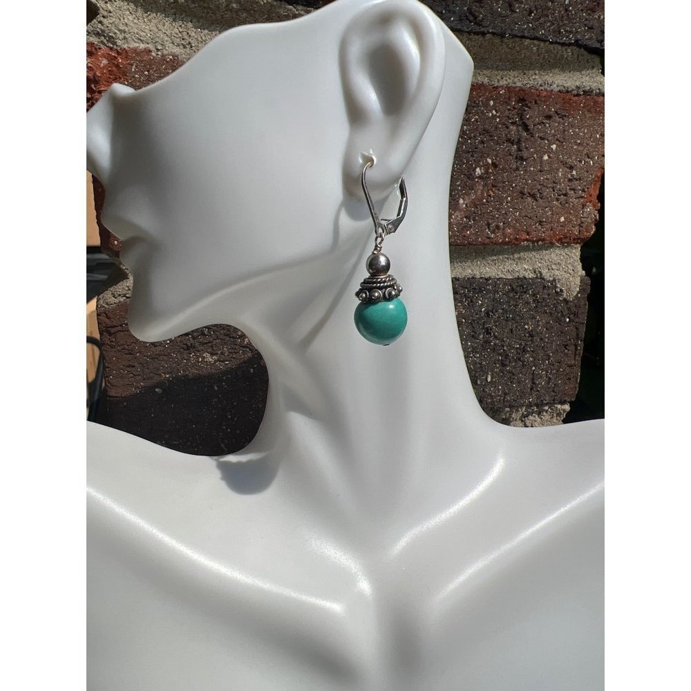 Turquoise And Sterling Silver Earrings